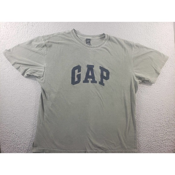 GAP Shirt Men's Size XL Short Sleeve Gray Decal 100% Cotton Casual Stretch USA - Picture 1 of 12